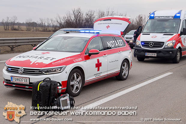 20170210 Massenunfall auf der A2 Südautobahn RFb Wien Foto: © Stefan Schneider BFK Baden