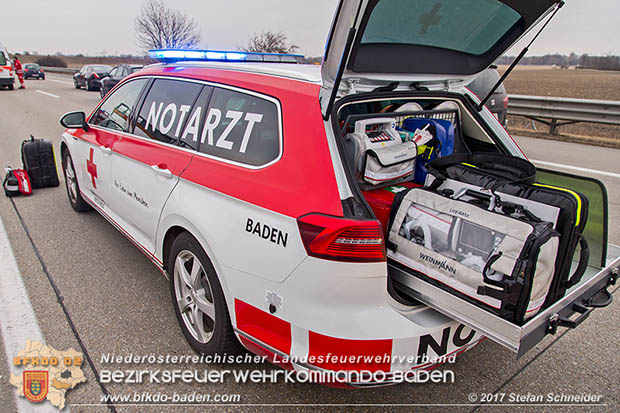 20170210 Massenunfall auf der A2 Südautobahn RFb Wien Foto: © Stefan Schneider BFK Baden