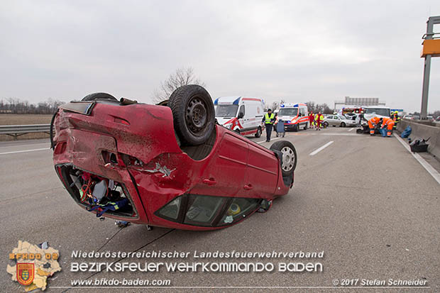20170210 Massenunfall auf der A2 Südautobahn RFb Wien Foto: © Stefan Schneider BFK Baden