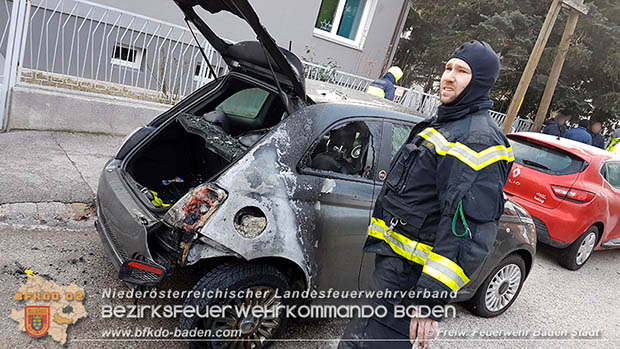 20170214 Müllwagen Lkw geriet in Baden Ortsteil Weikersdorf in Brand  Foto: © Stefan Schneider FF Baden-Stadt