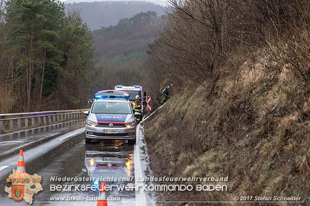 20170305 Feuerwehreinsatz nach Steinschlag im Helenental  Foto: © Stefan Schneider