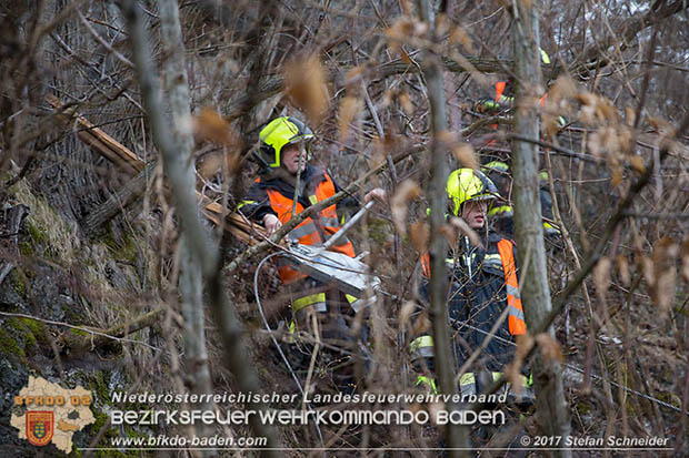 20170305 Feuerwehreinsatz nach Steinschlag im Helenental  Foto: © Stefan Schneider