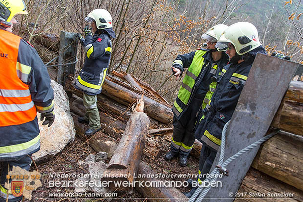 20170305 Feuerwehreinsatz nach Steinschlag im Helenental  Foto: © Stefan Schneider