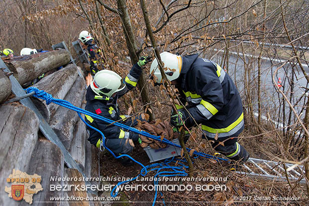 20170305 Feuerwehreinsatz nach Steinschlag im Helenental  Foto: © Stefan Schneider