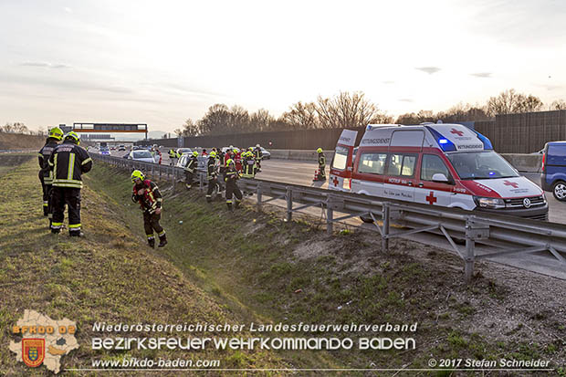 20170325 Verkehrsunfall mit Personenrettung auf der A2 bei Baden  Foto: © Stefan Schneider