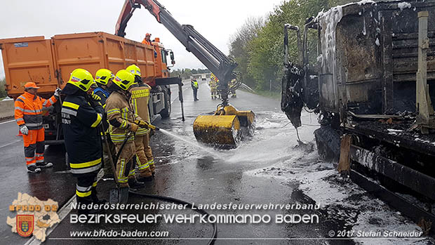 20170418 Lkw Brand auf der A2 zwischen Leobersdorf u. Wöllersdorf Foto: Stefan Schneider/BFK Baden 20170418 Lkw Brand auf der A2 zwischen Leobersdorf u. Wöllersdorf Foto: Stefan Schneider/BFK Baden