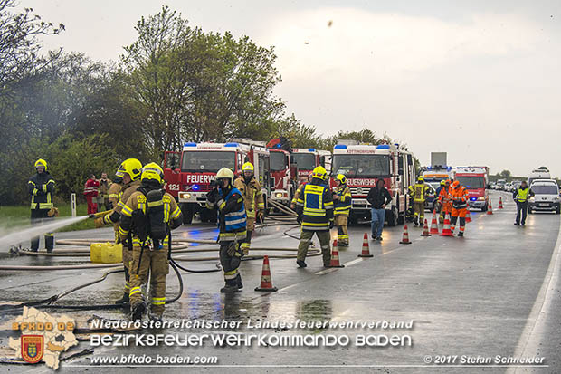 20170418 Lkw Brand auf der A2 zwischen Leobersdorf u. Wöllersdorf Foto: Stefan Schneider/BFK Baden 20170418 Lkw Brand auf der A2 zwischen Leobersdorf u. Wöllersdorf Foto: Stefan Schneider/BFK Baden