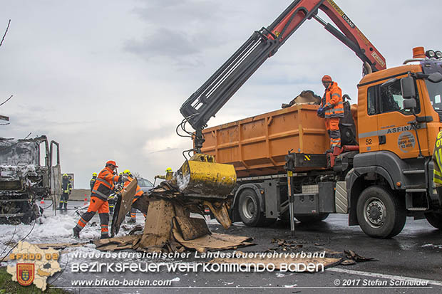 20170418 Lkw Brand auf der A2 zwischen Leobersdorf u. Wöllersdorf Foto: Stefan Schneider/BFK Baden 20170418 Lkw Brand auf der A2 zwischen Leobersdorf u. Wöllersdorf Foto: Stefan Schneider/BFK Baden