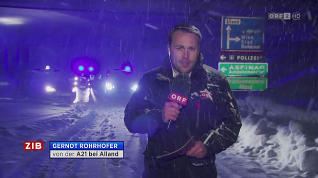20170419 Verkehrschaos auf der A21 zwischen Alland und Hochstraß  Foto: Screenshot ORF