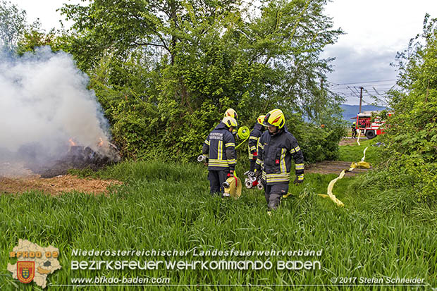 20170507 Brand mehrerer Strohballen direkt neben Windschutzguertel in Tribuswinkel  Foto: © Stefan Schneider