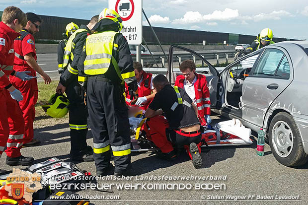 20170514 Fahrzeugüberschlag auf der A2 zwischen Baden und Traiskirchen  Foto: © Stefan Wagner FF Baden-Leesdorf