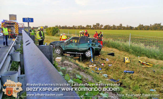 20170603 Verkehrsunfall auf der A2 Traiskirchen-Knoten Guntramsdorf  Fotos: © Freiwillige Feuerwehr Traiskirchen-Stadt