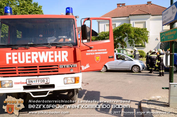 20170614 Verkehrsunfall mitten im Ortsgebiet von Deutsch-Brodersdorf          Foto: © Thomas Lenger Monatsrevue.at