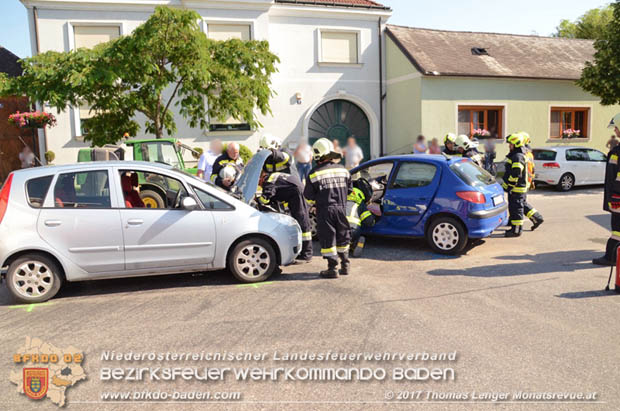 20170614 Verkehrsunfall mitten im Ortsgebiet von Deutsch-Brodersdorf  Foto: © Thomas Lenger Monatsrevue.at
