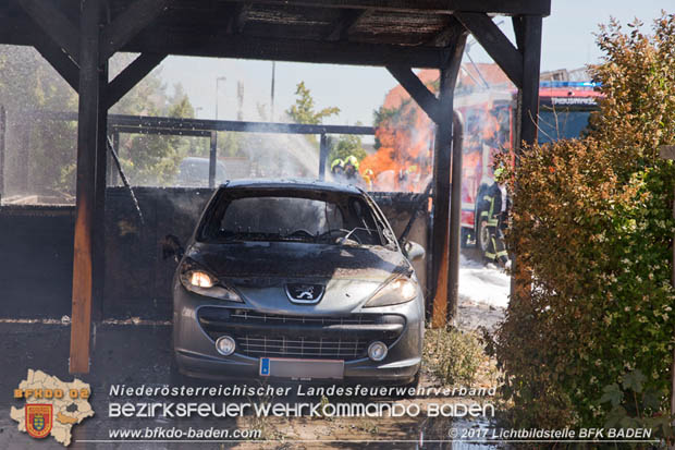 20170615 Bei Müllinselbrand in Tribuswinkel Gasleitung, Carport, Pkw sowie Stromanschlusskästen in Brand geraten 20170615 Bei Müllinselbrand in Tribuswinkel Gasleitung, Carport, Pkw sowie Stromanschlusskästen in Brand geraten