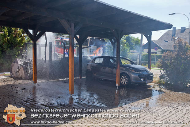 20170615 Bei Müllinselbrand in Tribuswinkel Gasleitung, Carport, Pkw sowie Stromanschlusskästen in Brand geraten 20170615 Bei Müllinselbrand in Tribuswinkel Gasleitung, Carport, Pkw sowie Stromanschlusskästen in Brand geraten