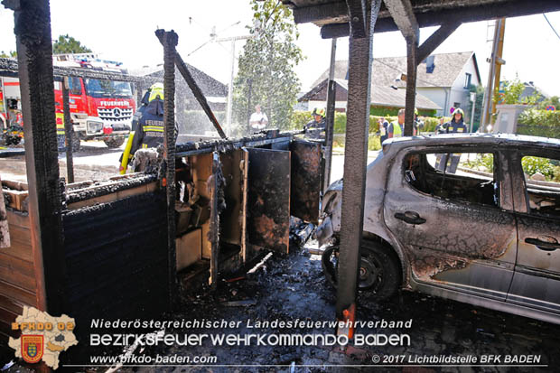 20170615 Bei Müllinselbrand in Tribuswinkel Gasleitung, Carport, Pkw sowie Stromanschlusskästen in Brand geraten 20170615 Bei Müllinselbrand in Tribuswinkel Gasleitung, Carport, Pkw sowie Stromanschlusskästen in Brand geraten