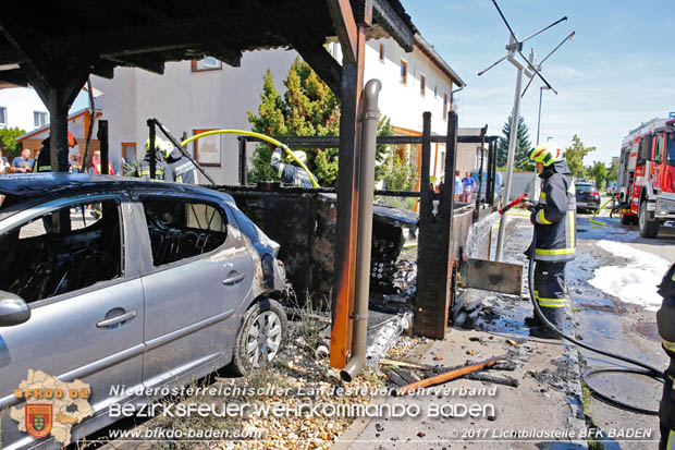 20170615 Bei Müllinselbrand in Tribuswinkel Gasleitung, Carport, Pkw sowie Stromanschlusskästen in Brand geraten 20170615 Bei Müllinselbrand in Tribuswinkel Gasleitung, Carport, Pkw sowie Stromanschlusskästen in Brand geraten