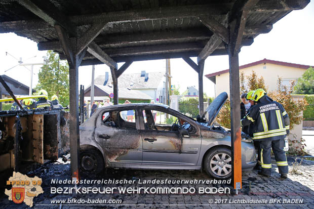 20170615 Bei Müllinselbrand in Tribuswinkel Gasleitung, Carport, Pkw sowie Stromanschlusskästen in Brand geraten 20170615 Bei Müllinselbrand in Tribuswinkel Gasleitung, Carport, Pkw sowie Stromanschlusskästen in Brand geraten