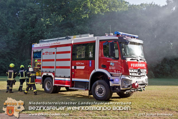 20170619 Brand von Strohballen im Schlosspark Tribuswinkel  Foto: Stefan Schneider BFK Baden