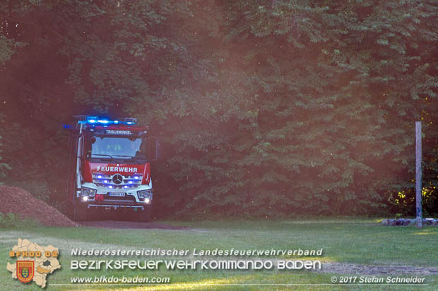 20170619 Brand von Strohballen im Schlosspark Tribuswinkel  Foto: Stefan Schneider BFK Baden