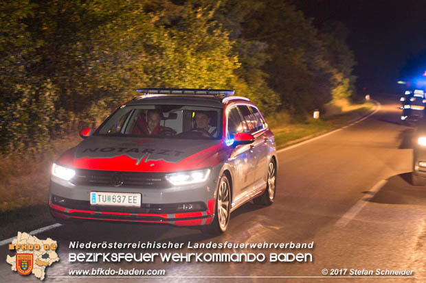 20170714 Verkehrsunfall mt toedlichem Ausgang auf der L157 zwischen Oeynhausen und Tattendorf im Gemeindegebiet Oberwaltersdorf  Foto: © Stefan Schneider BFK Baden