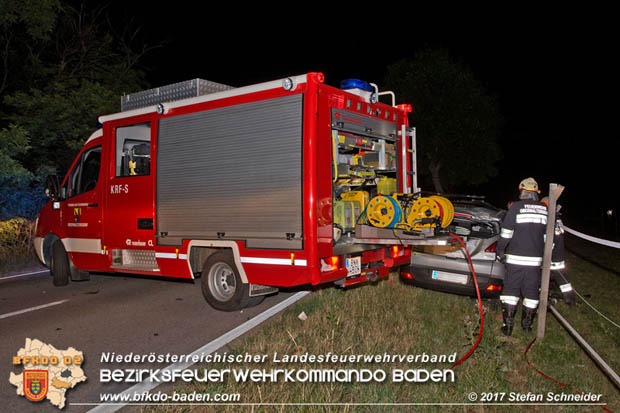20170714 Verkehrsunfall mt toedlichem Ausgang auf der L157 zwischen Oeynhausen und Tattendorf im Gemeindegebiet Oberwaltersdorf  Foto: © Stefan Schneider BFK Baden