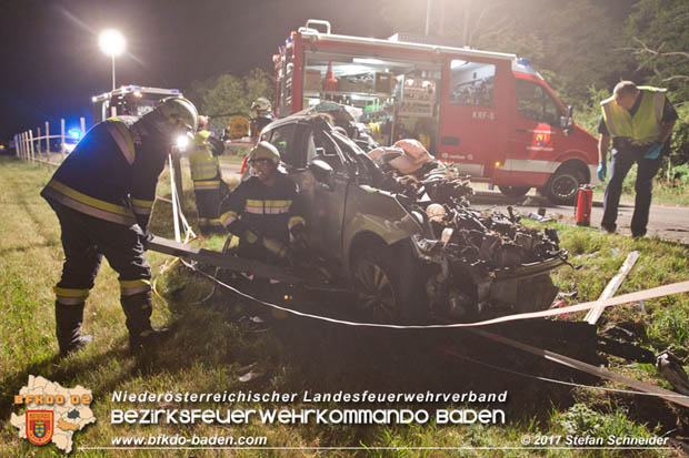 20170714 Verkehrsunfall mt toedlichem Ausgang auf der L157 zwischen Oeynhausen und Tattendorf im Gemeindegebiet Oberwaltersdorf  Foto: © Stefan Schneider BFK Baden