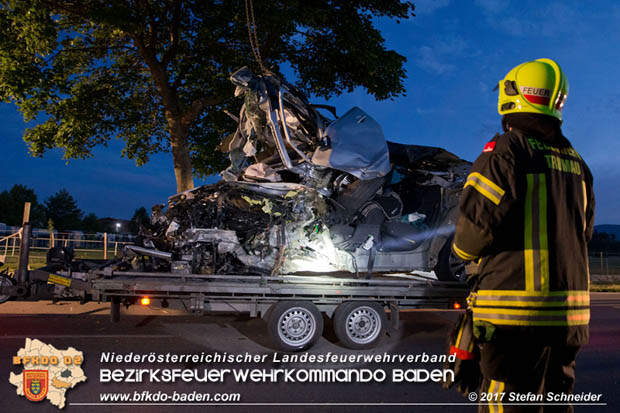 20170714 Verkehrsunfall mt toedlichem Ausgang auf der L157 zwischen Oeynhausen und Tattendorf im Gemeindegebiet Oberwaltersdorf  Foto: © Stefan Schneider BFK Baden