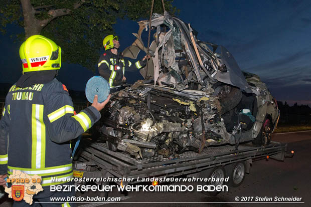20170714 Verkehrsunfall mt toedlichem Ausgang auf der L157 zwischen Oeynhausen und Tattendorf im Gemeindegebiet Oberwaltersdorf  Foto: © Stefan Schneider BFK Baden