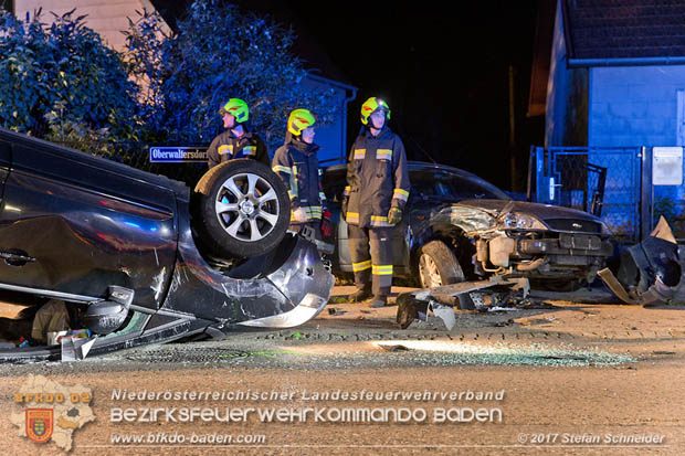 20170723 Fahrzeugüberschlag im Ortsgebiet Tribuswinkel  Foto: © Stefan Schneider BFK Baden