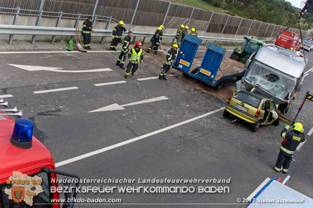 20170820 Frontalzusammenstoß Wohnmobil gegen Pkw auf der LB17 zwischen Sollenau und Günselsdorf/Schönau Foto: © Stefan Schneider BFK Baden 20170820 Frontalzusammenstoß Wohnmobil gegen Pkw auf der LB17 zwischen Sollenau und Günselsdorf/Schönau Foto: © Stefan Schneider BFK Baden
