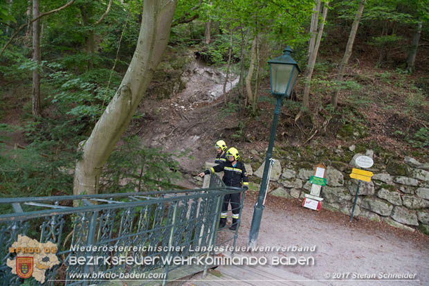 20170826 Felssturz am Badener Wegerl im Helenental fordert eine Teilsperre Foto: Stefan Schneider BFK Baden 20170826 Felssturz am Badener Wegerl im Helenental fordert eine Teilsperre Foto: Stefan Schneider BFK Baden