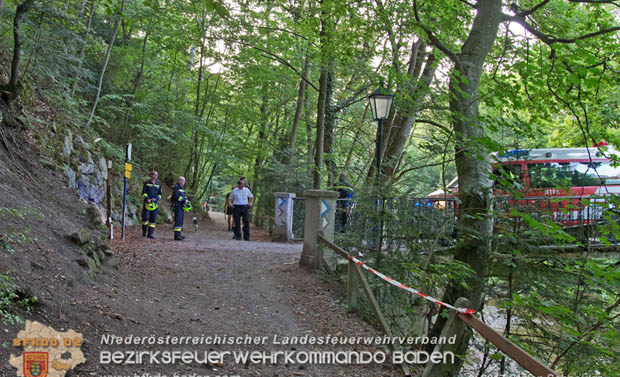 20170826 Felssturz am Badener Wegerl im Helenental fordert eine Teilsperre Foto: Stefan Schneider BFK Baden 20170826 Felssturz am Badener Wegerl im Helenental fordert eine Teilsperre Foto: Stefan Schneider BFK Baden