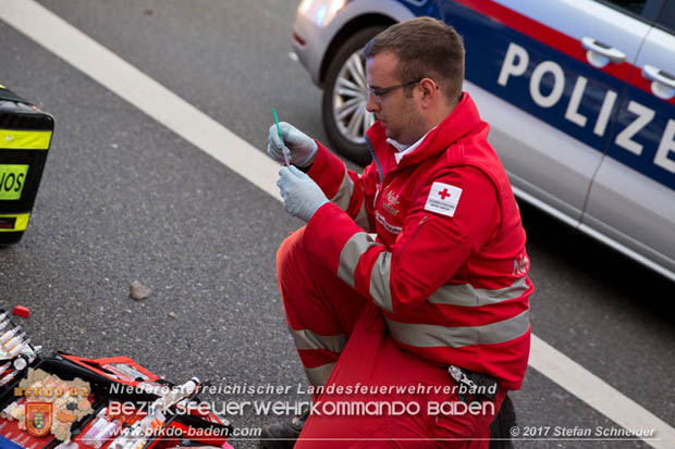 20170910 5 Tote und 3 Verletzte bei Verkehrsunfall auf der A21 bei Heiligenkreuz RFb Wien  Foto: © Stefan Schneider BFK Baden