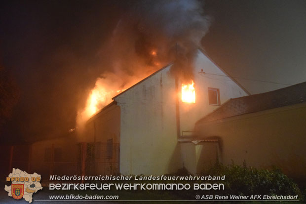 20171019 Dachstuhlbrand in Wampersdorf  Foto: ASB Rene Weiner AFK Ebreichsdorf