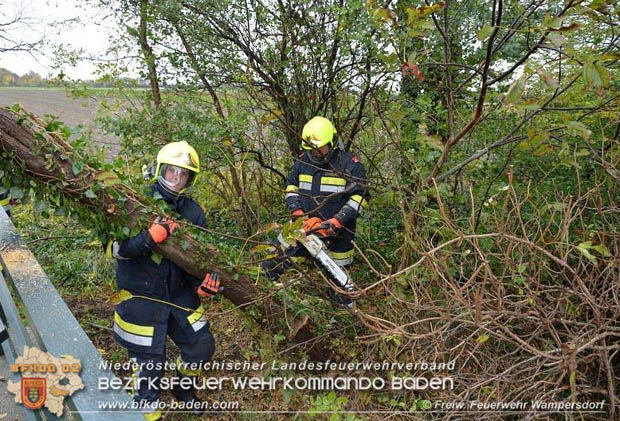 20171027 Sturmschaden auf der LB16 bei Wampersdorf  Foto: © Freiwillige Feuerwehr Wampersdorf