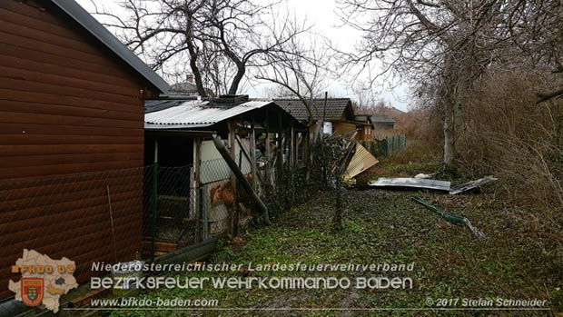 20171211 Brand einer Gartenhütte - Schrebergartensiedlng in Traiskirchen  Foto: © Stefan Schneider