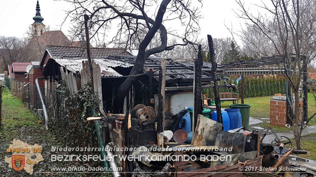 20171211 Brand einer Gartenhütte - Schrebergartensiedlng in Traiskirchen  Foto: © Stefan Schneider
