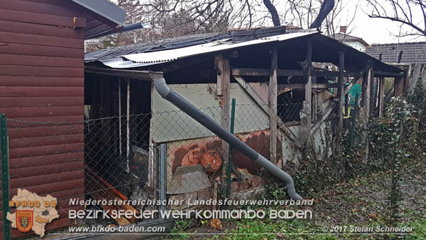 20171211 Brand einer Gartenhütte - Schrebergartensiedlng in Traiskirchen  Foto: © Stefan Schneider