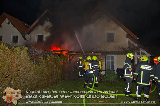 20171222 Brand in einem Reihenwohnhaus in Tribuswinkel  Foto: © Stefan Schneider BFK BADEN