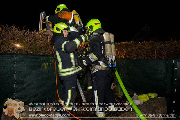 20171222 Brand in einem Reihenwohnhaus in Tribuswinkel  Foto: © Stefan Schneider BFK BADEN
