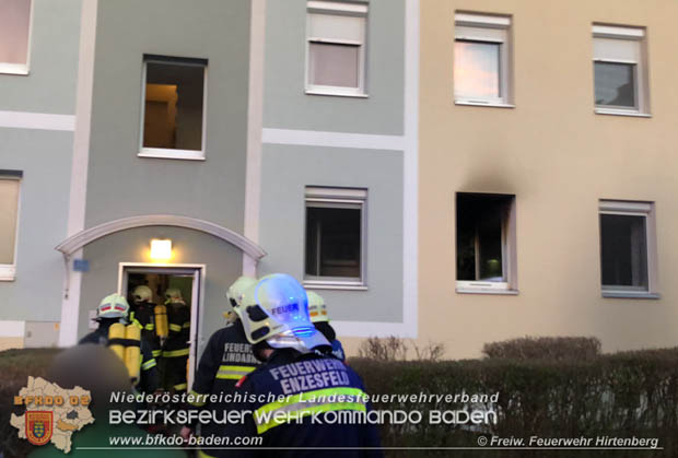 20180129 Wohnungsbrand in Mehrparteinenwohnhaus in Enzesfeld  Foto: © FF Hirtenberg