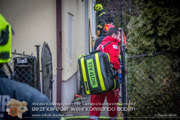 20180216 Brand in Wohnhaus in der Stadt Baden Ortsteil Leesdorf fordert ein Todesopfer Foto: © Daniel Wirth BFK Baden 20180216 Brand in Wohnhaus in der Stadt Baden Ortsteil Leesdorf fordert ein Todesopfer Foto: © Daniel Wirth BFK Baden