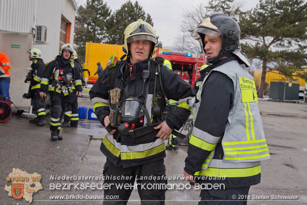 20180320 Brand in einer Lagerhalle Gewerbepark Wienersdorf Foto: © Stefan Schneider BFK BADEN 20180320 Brand in einer Lagerhalle Gewerbepark Wienersdorf Foto: © Stefan Schneider BFK BADEN