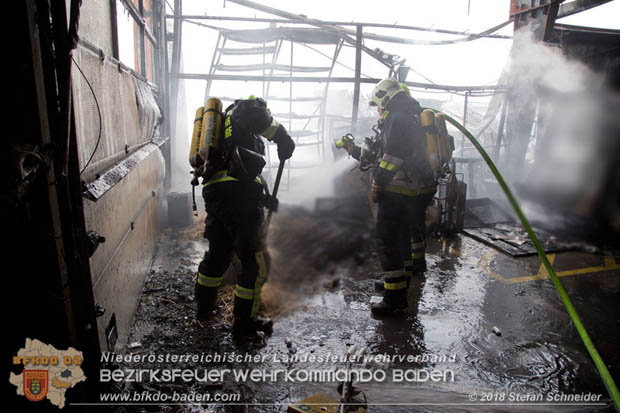 20180320 Brand in einer Lagerhalle Gewerbepark Wienersdorf Foto: © Stefan Schneider BFK BADEN 20180320 Brand in einer Lagerhalle Gewerbepark Wienersdorf Foto: © Stefan Schneider BFK BADEN