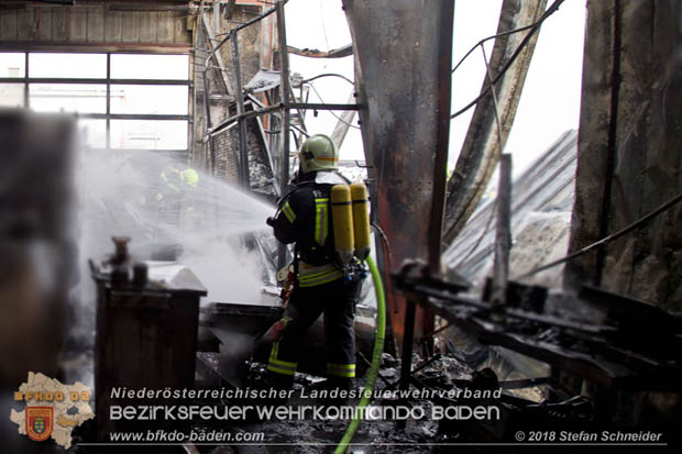 20180320 Brand in einer Lagerhalle Gewerbepark Wienersdorf Foto: © Stefan Schneider BFK BADEN 20180320 Brand in einer Lagerhalle Gewerbepark Wienersdorf Foto: © Stefan Schneider BFK BADEN