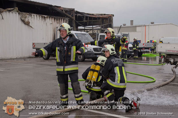 20180320 Brand in einer Lagerhalle Gewerbepark Wienersdorf Foto: © Stefan Schneider BFK BADEN 20180320 Brand in einer Lagerhalle Gewerbepark Wienersdorf Foto: © Stefan Schneider BFK BADEN