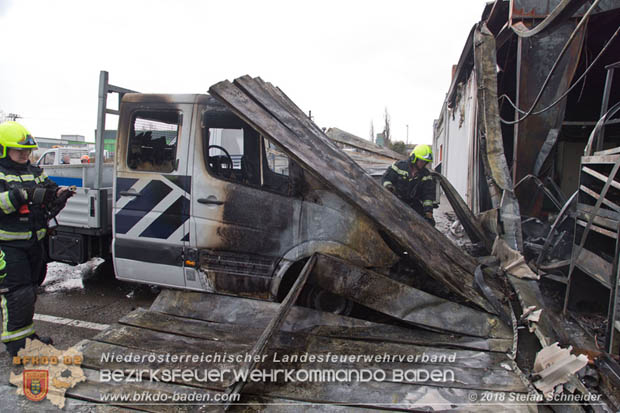 20180320 Brand in einer Lagerhalle Gewerbepark Wienersdorf Foto: © Stefan Schneider BFK BADEN 20180320 Brand in einer Lagerhalle Gewerbepark Wienersdorf Foto: © Stefan Schneider BFK BADEN