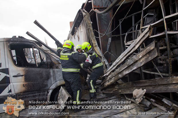20180320 Brand in einer Lagerhalle Gewerbepark Wienersdorf Foto: © Stefan Schneider BFK BADEN 20180320 Brand in einer Lagerhalle Gewerbepark Wienersdorf Foto: © Stefan Schneider BFK BADEN